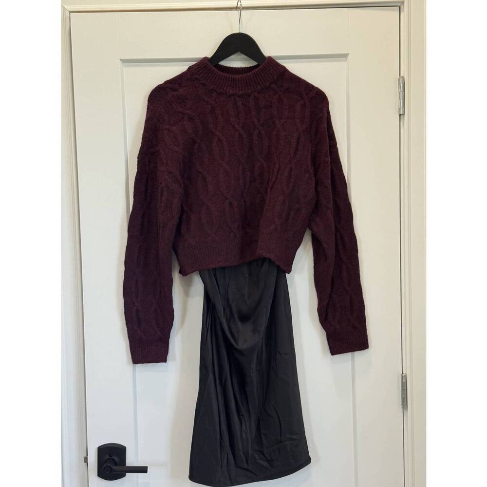 NEW DH NEW YORK women's ari sweater dress in port/combo